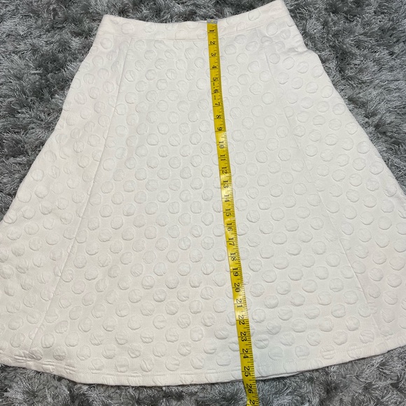 HD in Paris Women’s Cream Polka Dot Textured Jacquard Circle MIDI Skirt Sz Small - Picture 12 of 14